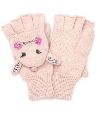 Митенки-варежки Fluffy Bunny для девочки 9-12 лет розовый