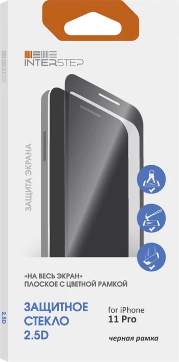 Защитные стекла и пленки InterStep (2.5D для Apple iPhone 11 Pro Black)