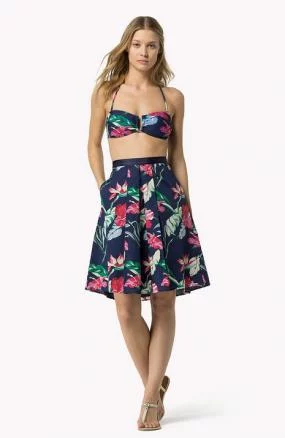 Плиссированная юбка с цветочным рисунком