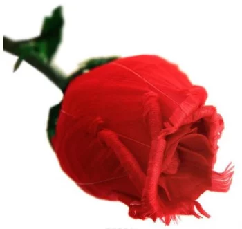 Роза из перьев "Магия Роз", цвет: красный